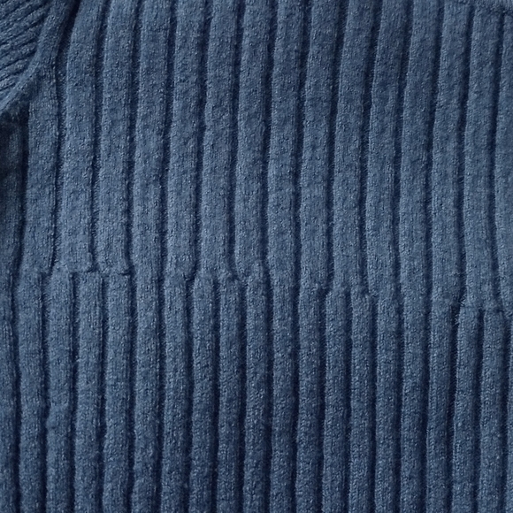 Worth Vintage Ribbed Knit Sweater Wool Silk Blue Long Sleeve Turtleneck S - Picture 5 of 6